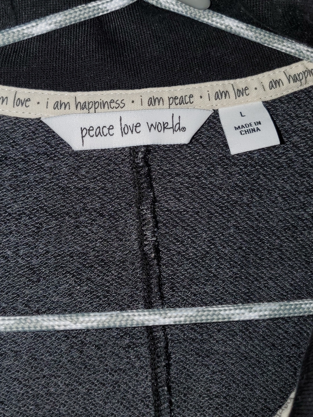 Peace Love World Washed Black Half Zip Sweater - Picture 3 of 3